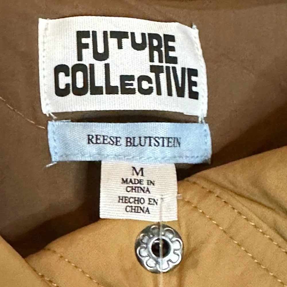 Future Collective Jacket Womens M Two Toned‎ Green Quilted Puffer Streetwear Y2K